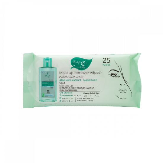 Picture of MAKEUP REMOVER WIPES ALOE VERA EXTRACT ALARAYS- 25 WIPES