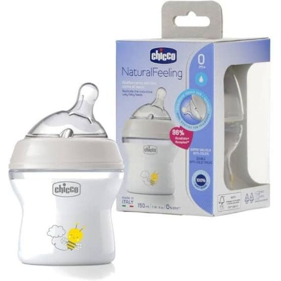 Picture of CHICCO NATURAL FEELING COLOR PLASTIC BOTTLE 0 M+ 150ML 85002