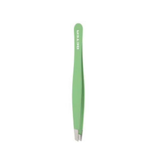 Picture of BETER 24017 DIAGONAL GILDED POINT CHROMED TWEEZERS-7.4 CM.*O