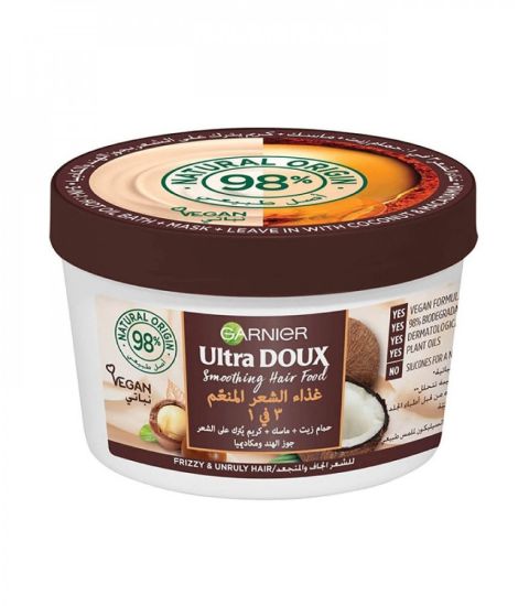 Picture of GARNIER ULTRA DOUX SMOOTHING COCONUT 3-IN-1 HAIR FOOD 390 ML