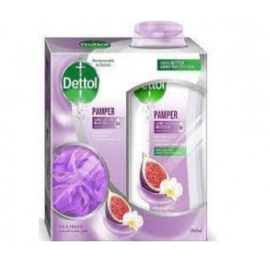 Picture of DETTOL BODY WASH PAMPER FIG & ORCHID 250 ML+PUFF