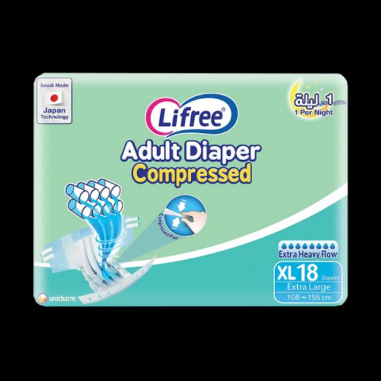 Picture of LIFREE ADULT DIAPERS COMPRESSED  XLARGE 18 DIAPERS 2606
