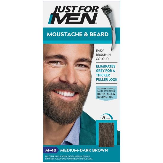 Picture of JUST FOR MEN MOUSTACHE & BEARD MEDIUM BROWN  2730