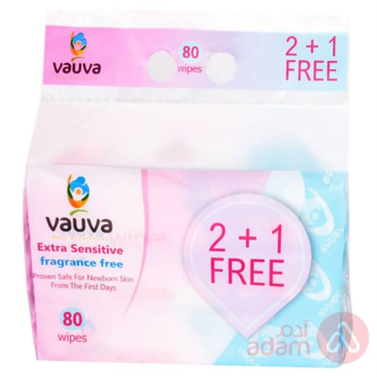 Picture of VAUVA EXTRA SENSITIVE 40 BABY WIPES 2 + 1 FREE7830