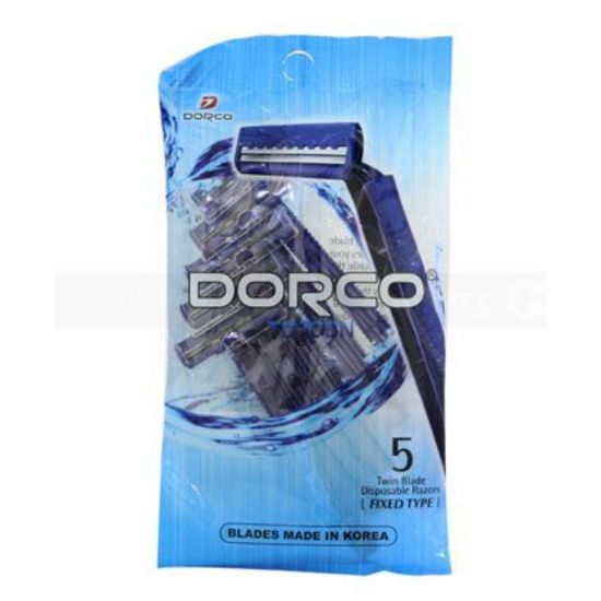Picture of DORCO DISPOSABLE RAZOR,5PCS IN BAG(4+1):TNB200 BL-5P-BLUE