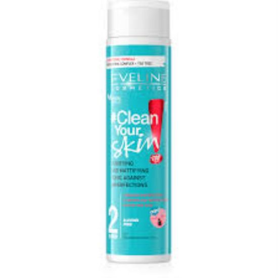 Picture of EVELINE CLEAN YOUR SKIN PURIFYING & MATTIFYING TONIC 225ML
