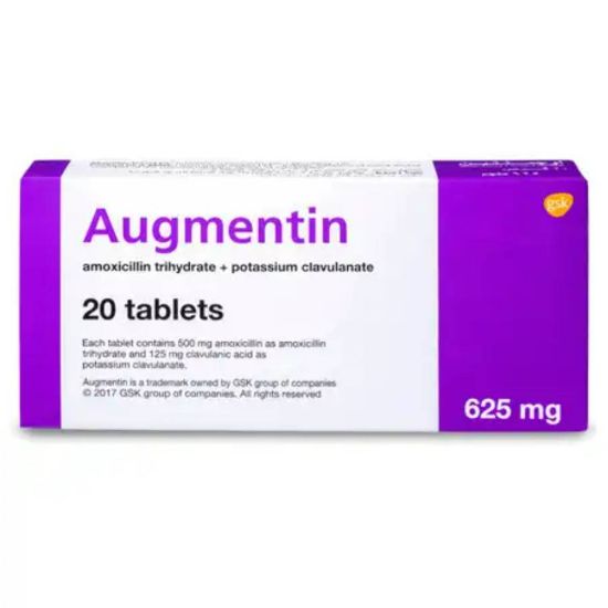 Picture of AUGMENTIN 625 MG 20 TAB 4080