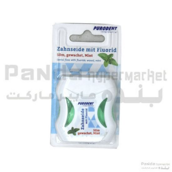 Picture of PURODENT WAXED DENTAL FLOSS 2X50M,MINT & FLOURIDE