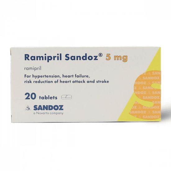 Picture of RAMIPRIL SANDOZ 5 MG 20 TAB