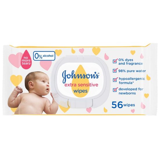 Picture of JOHNSON BABY WIPES EXTRA SENSI FRAG FREE 56 SHT 56304-3342-5