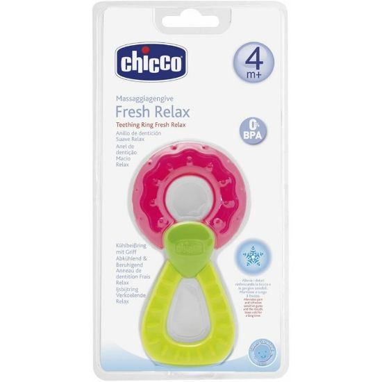 Picture of CHICCO FRESH RELAX TEETHING RING 4 M 71520-4891 عضاضة بمقبض