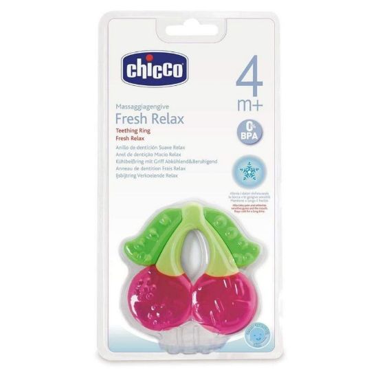Picture of CHICCO FRESH RELAX TEETHING RING 4 M 71520-6843 عضاضة كرز
