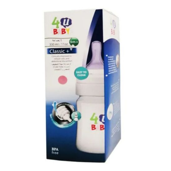 Picture of 4U BABY PLASTIC FEEDING BOTTLE, 330 ML, CLASSIC