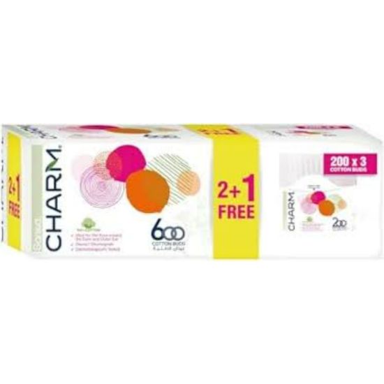 Picture of CHARM EAR BUDS SQUARE 200 BUDS 2 + 1 FREE SP OFFER W502F-400