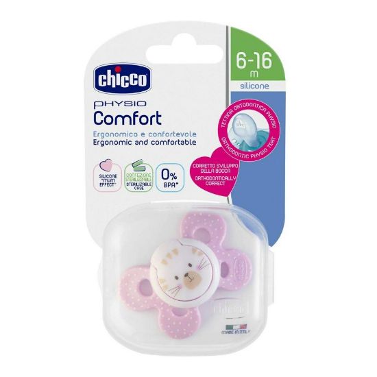 Picture of CHICCO SOOTHER PHYSIO COMFORT GIRL 6-16M 2PC 2513