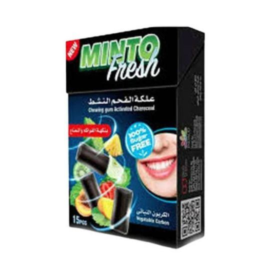 Picture of MINTO  CHEWING GUM CHARCOAL PEPPERMINT 15X21 G