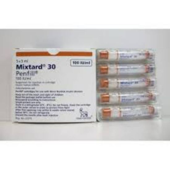 Picture of MIXTARD 30 HM PENFILL 100 IU/ML 5 X 3 ML