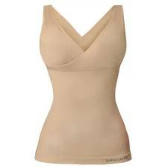 Picture of SANKOM BEIGE PATENT VEST WITH BRA XXXL