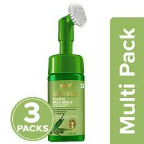 Picture of WOW SKIN SCIENCE ALOE VERA FOAMING FACE WASH WITH BRUSH 150M